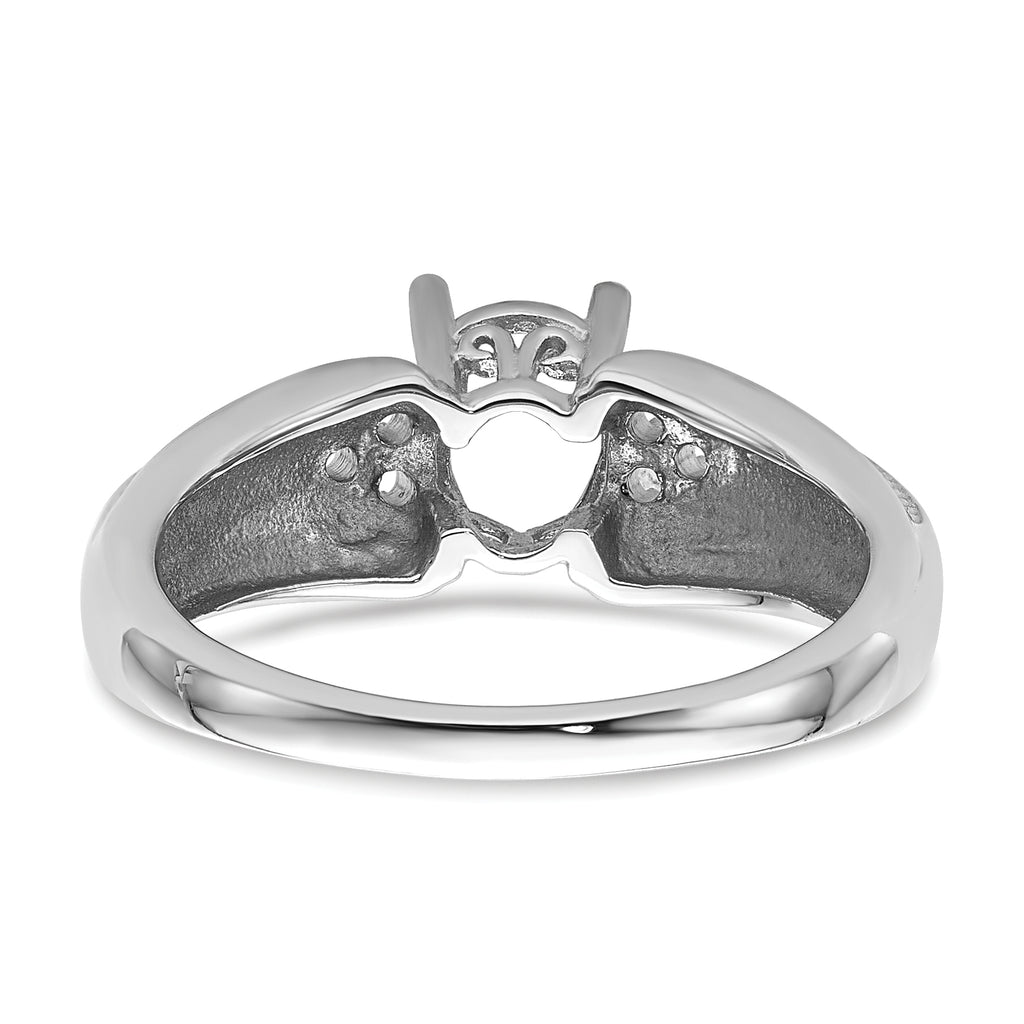 14k White Gold 7x5mm Oval Gemstone / .08ct. Diamond Ring Mounting (No Stone Included)