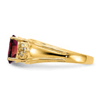 14k 8x6mm Oval Garnet AA Diamond ring