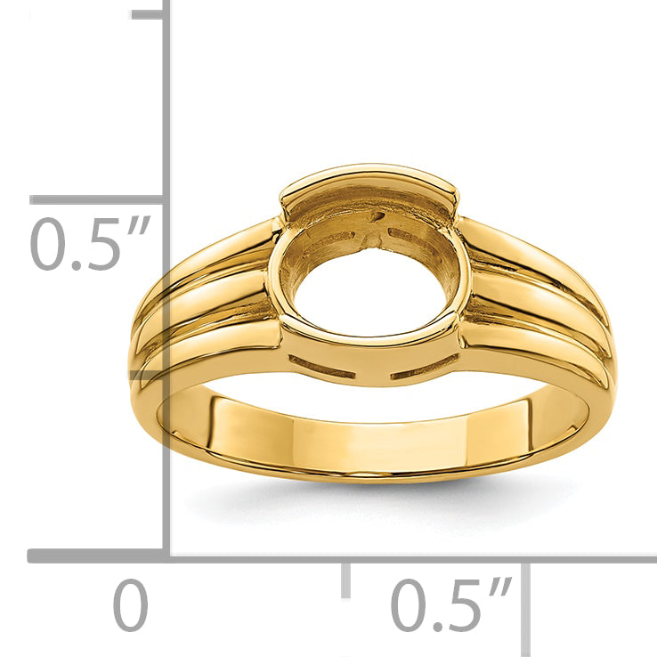 14k 8x6mm Oval Gemstone Ring Mounting (No Stone Included)