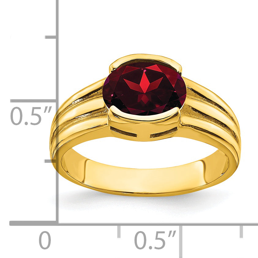 14k 8x6mm Oval Garnet ring