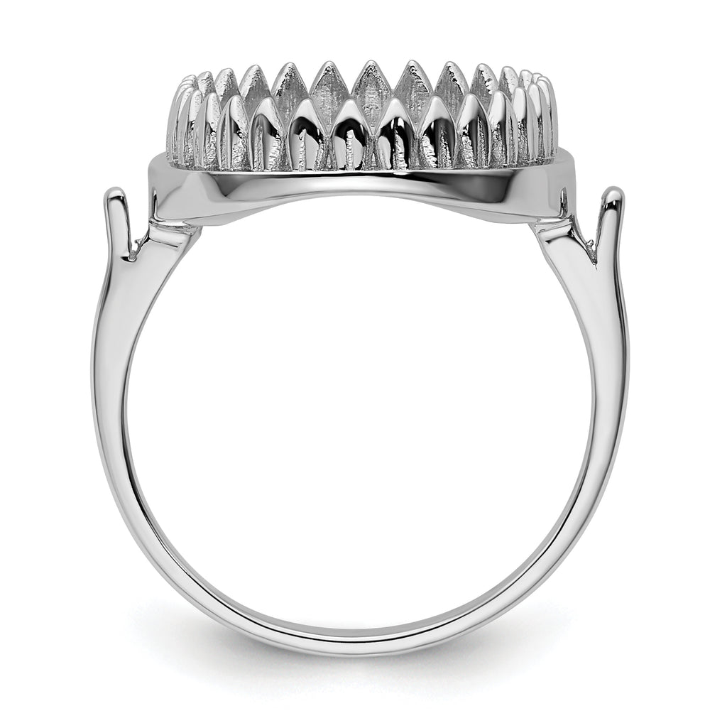 14k White Gold 16x12mm Oval Gemstone Ring Mounting (No Stone Included)