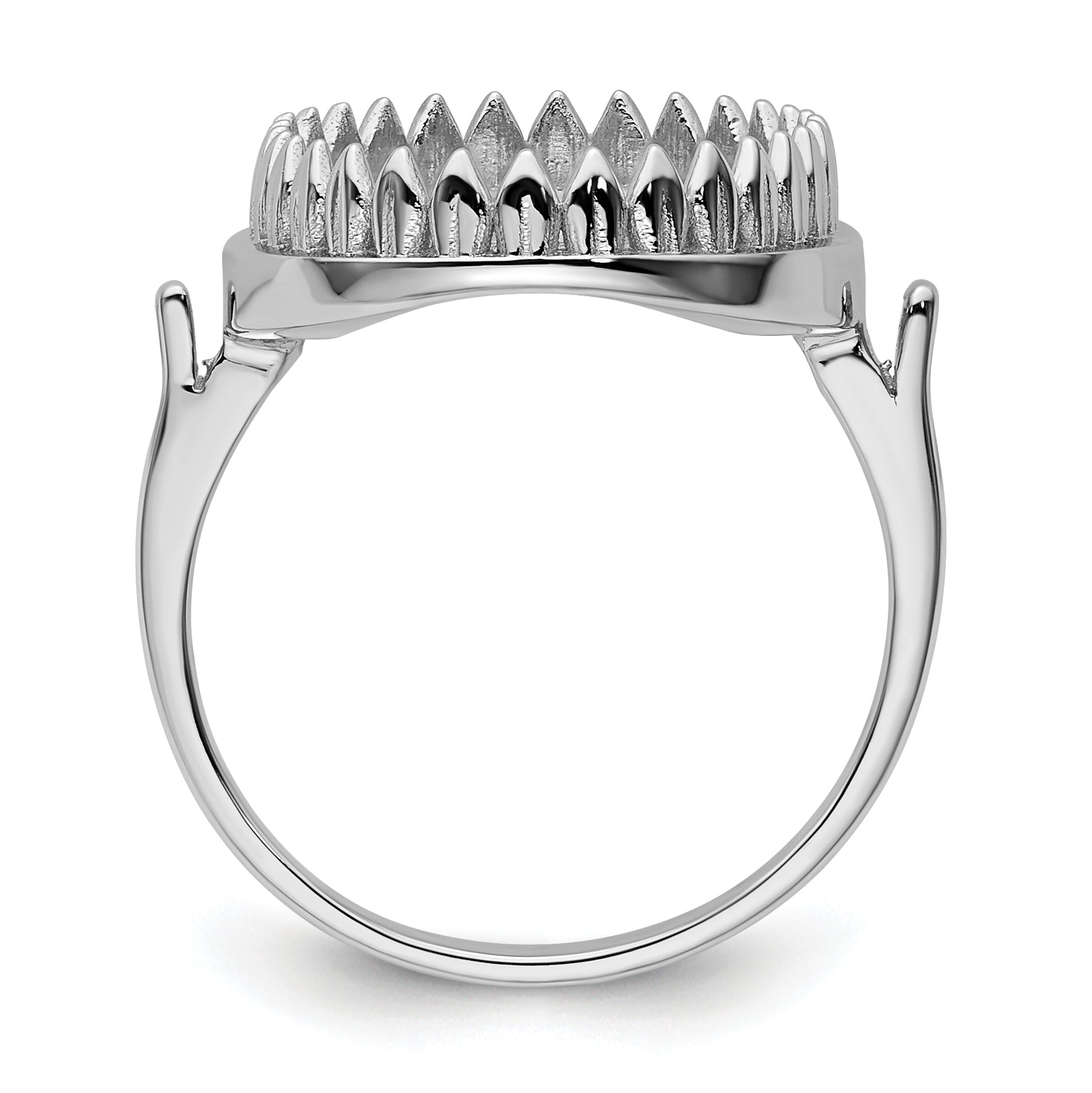 14k White Gold 16x12mm Oval Gemstone Ring Mounting (No Stone Included)