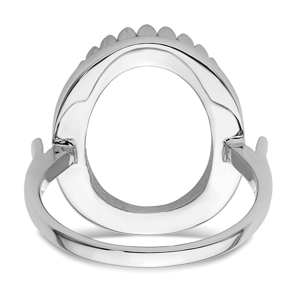 14k White Gold 16x12mm Oval Gemstone Ring Mounting (No Stone Included)