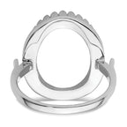14k White Gold 16x12mm Oval Gemstone Ring Mounting (No Stone Included)