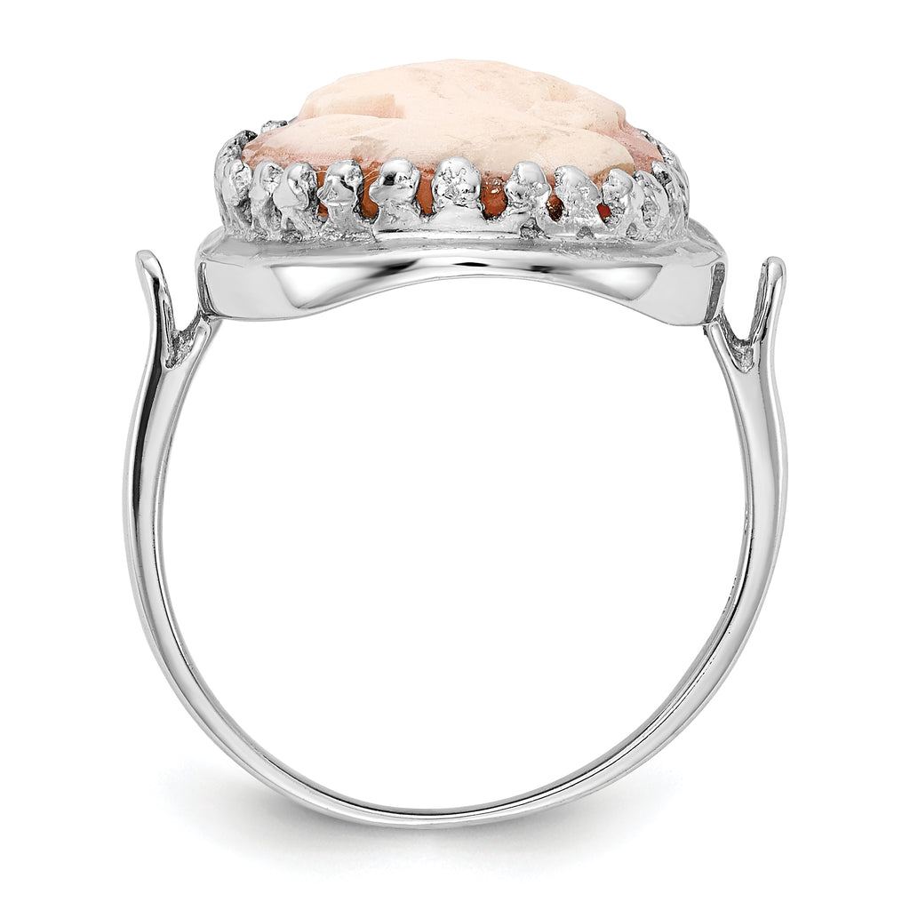 14k White Gold Cameo Ring