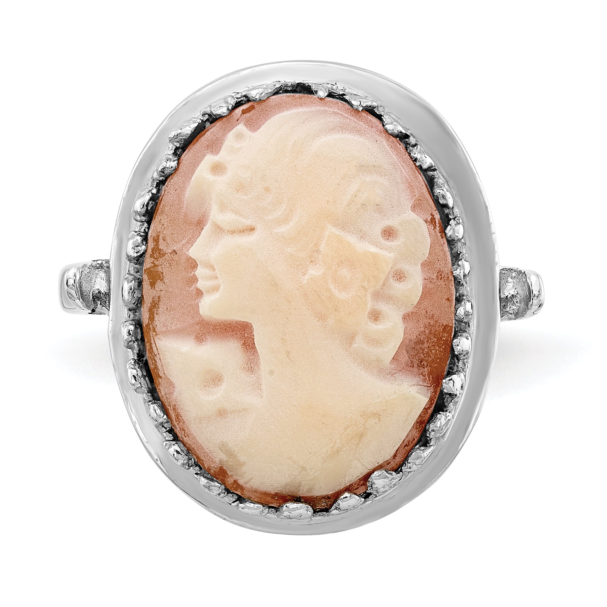 14k White Gold Cameo Ring