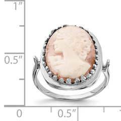 14k White Gold Cameo Ring