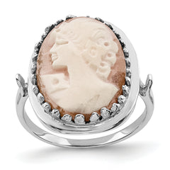 14k White Gold Cameo Ring