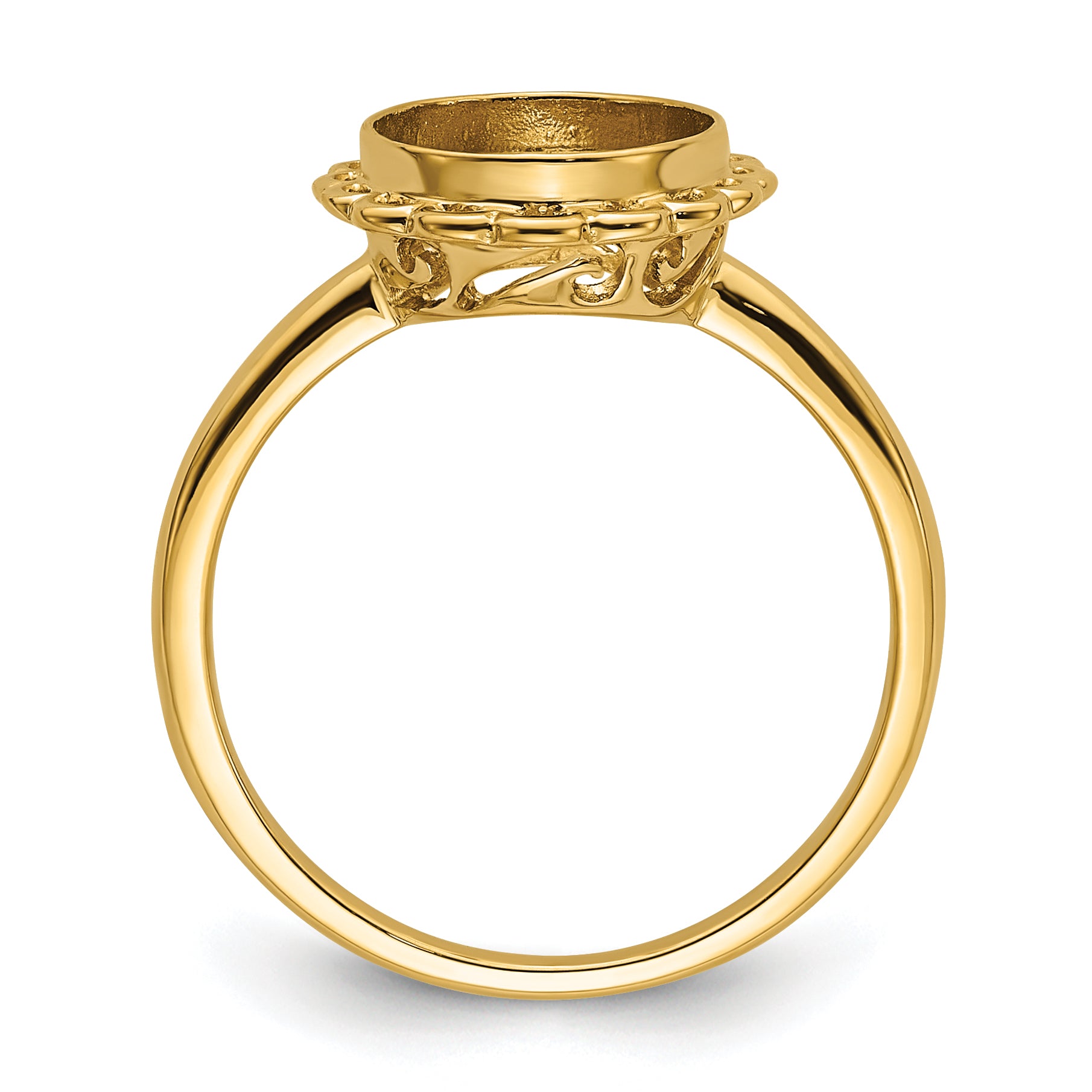 14k 10x8mm Oval Gemstone Ring Mounting (No Stone Included)