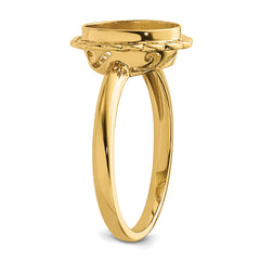 14k 10x8mm Oval Gemstone Ring Mounting (No Stone Included)