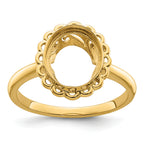 14k 10x8mm Oval Gemstone Ring Mounting