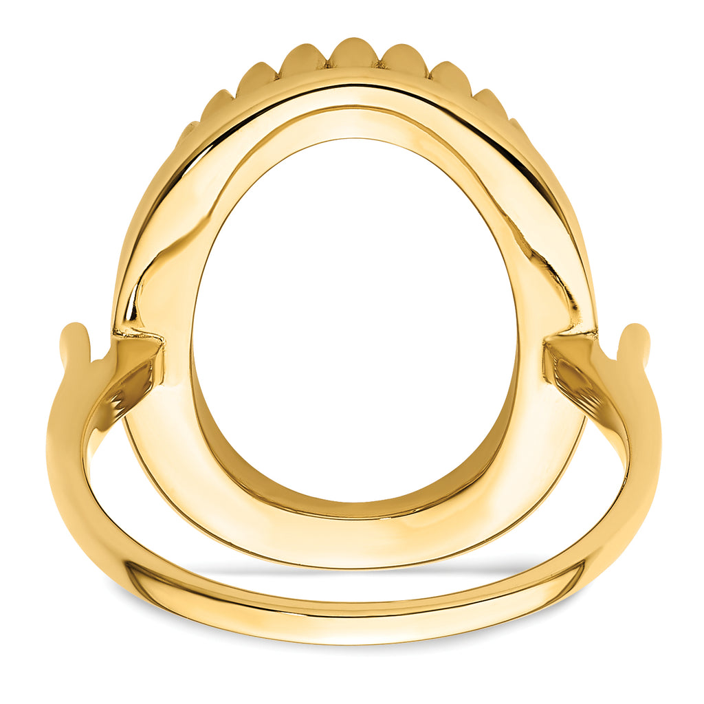14k 16x12mm Oval Gemstone Ring Mounting (No Stone Included)