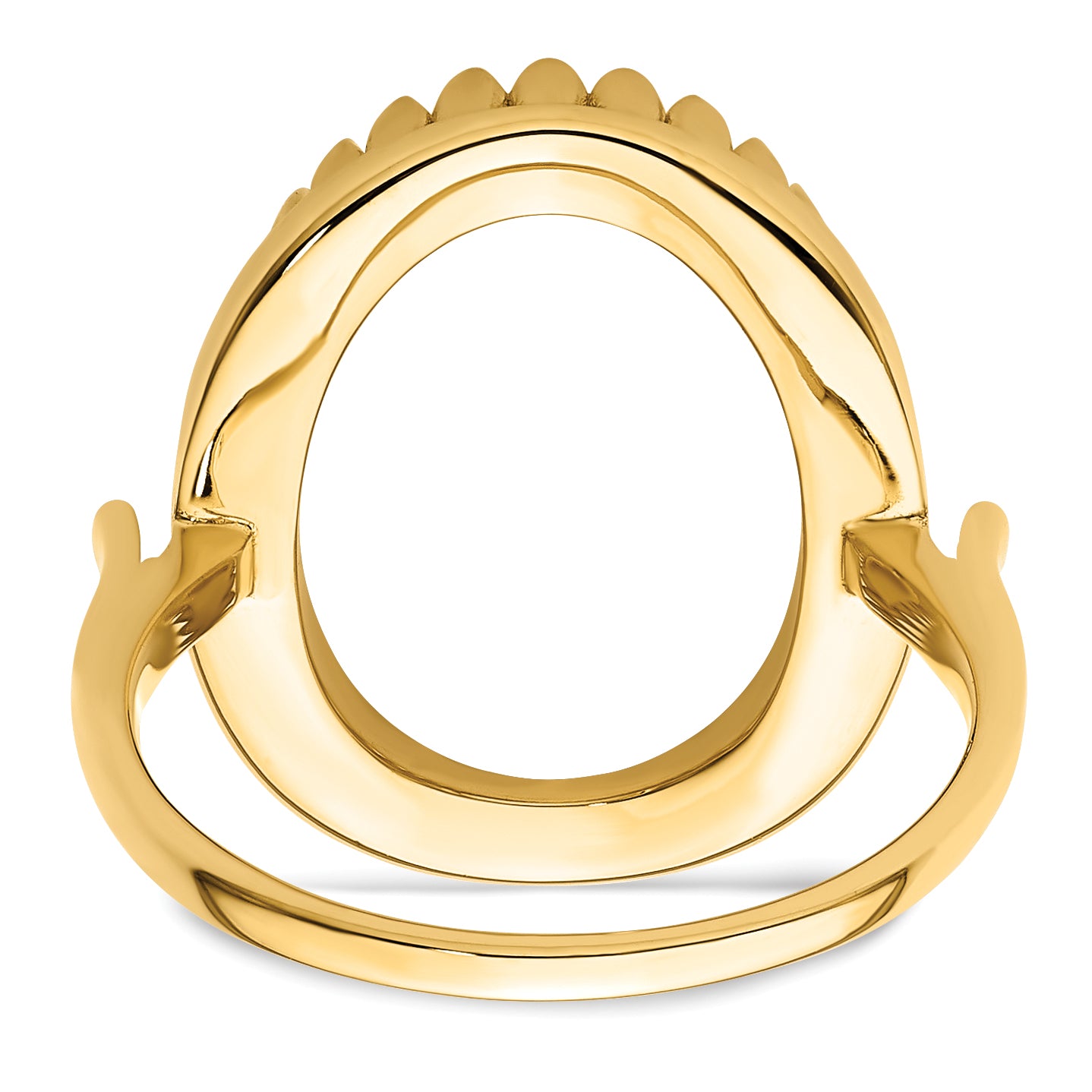 14k 16x12mm Oval Gemstone Ring Mounting (No Stone Included)