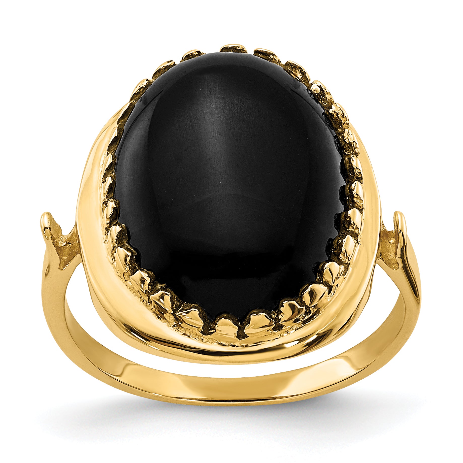 14k 16x12mm Oval Onyx Ring Main image