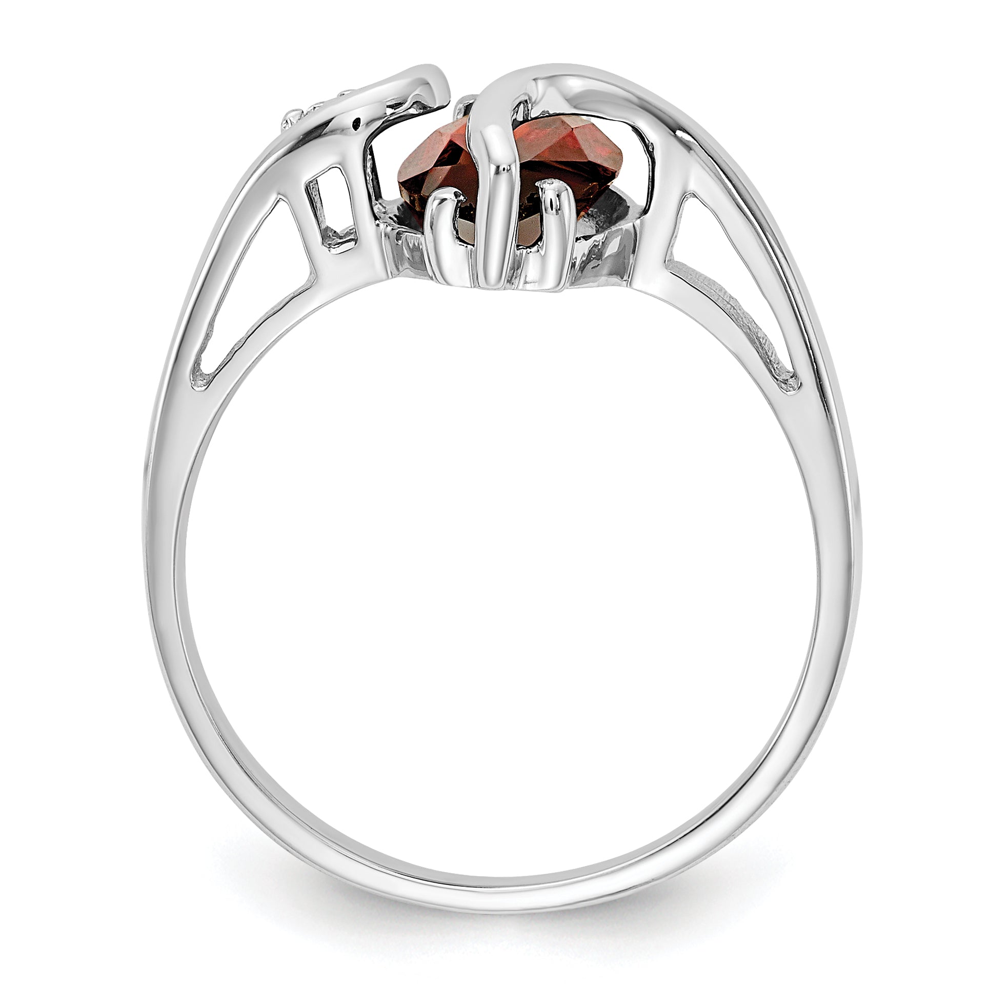 14k White Gold 12x6mm Marquise Garnet AA Diamond ring Secondary image