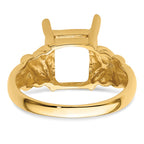 14k 11x9mm Emerald Cut Gemstone Ring Mounting (No Stone Included)