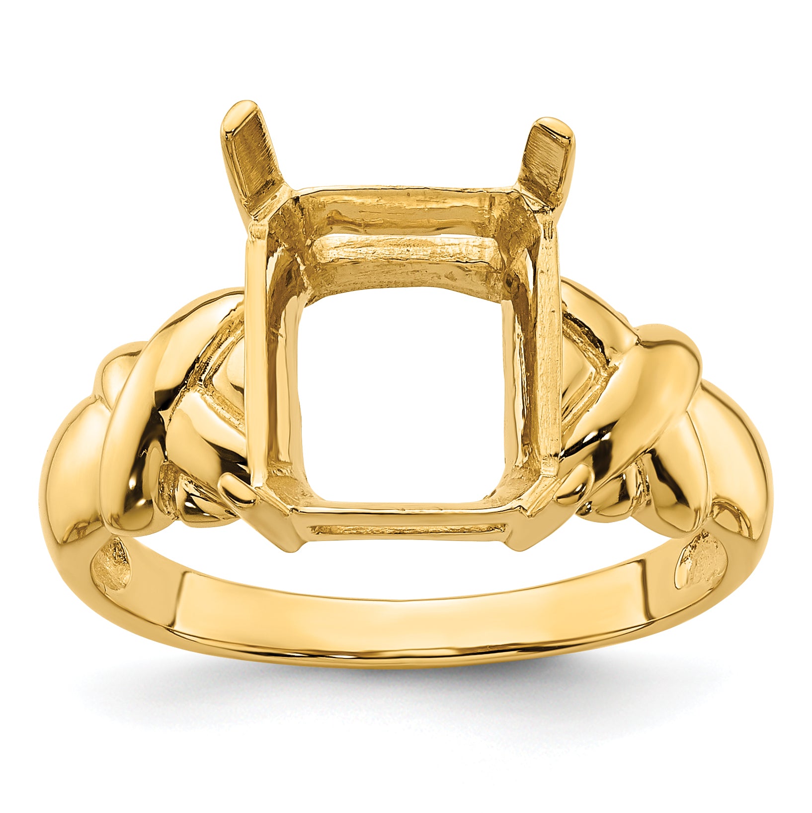 14k 11x9mm Emerald Cut Gemstone Ring Mounting Main image