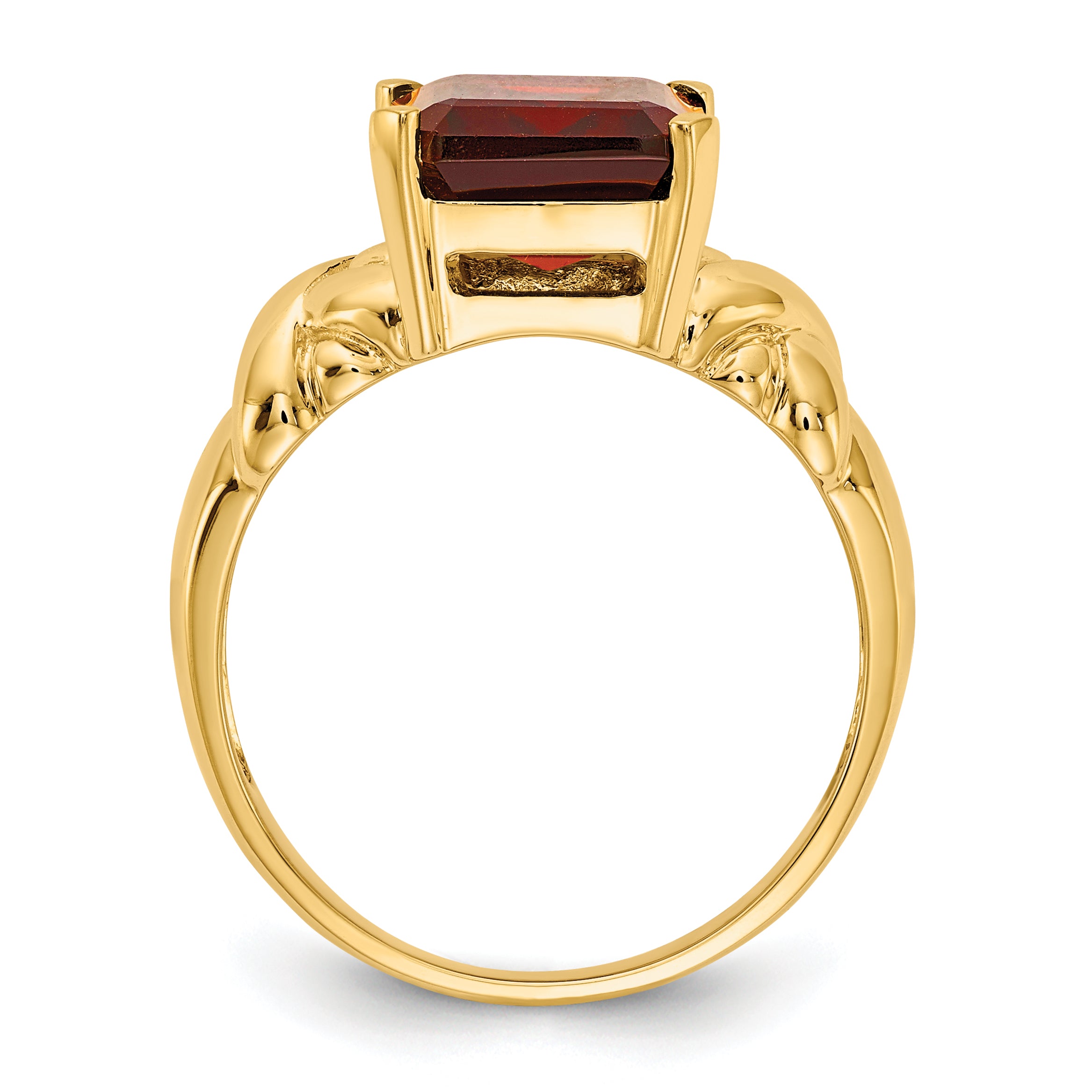 14k 11x9mm Emerald Cut Garnet ring