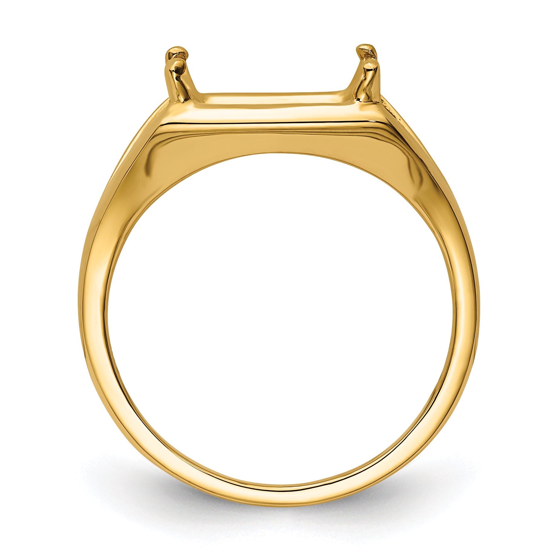 14k 9x7mm Emerald-cut East-West Gemstone Ring Mounting (No Stone Included) Secondary image