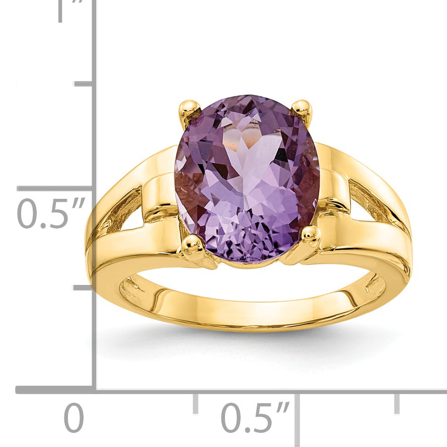 14k 11x9mm Oval Amethyst ring