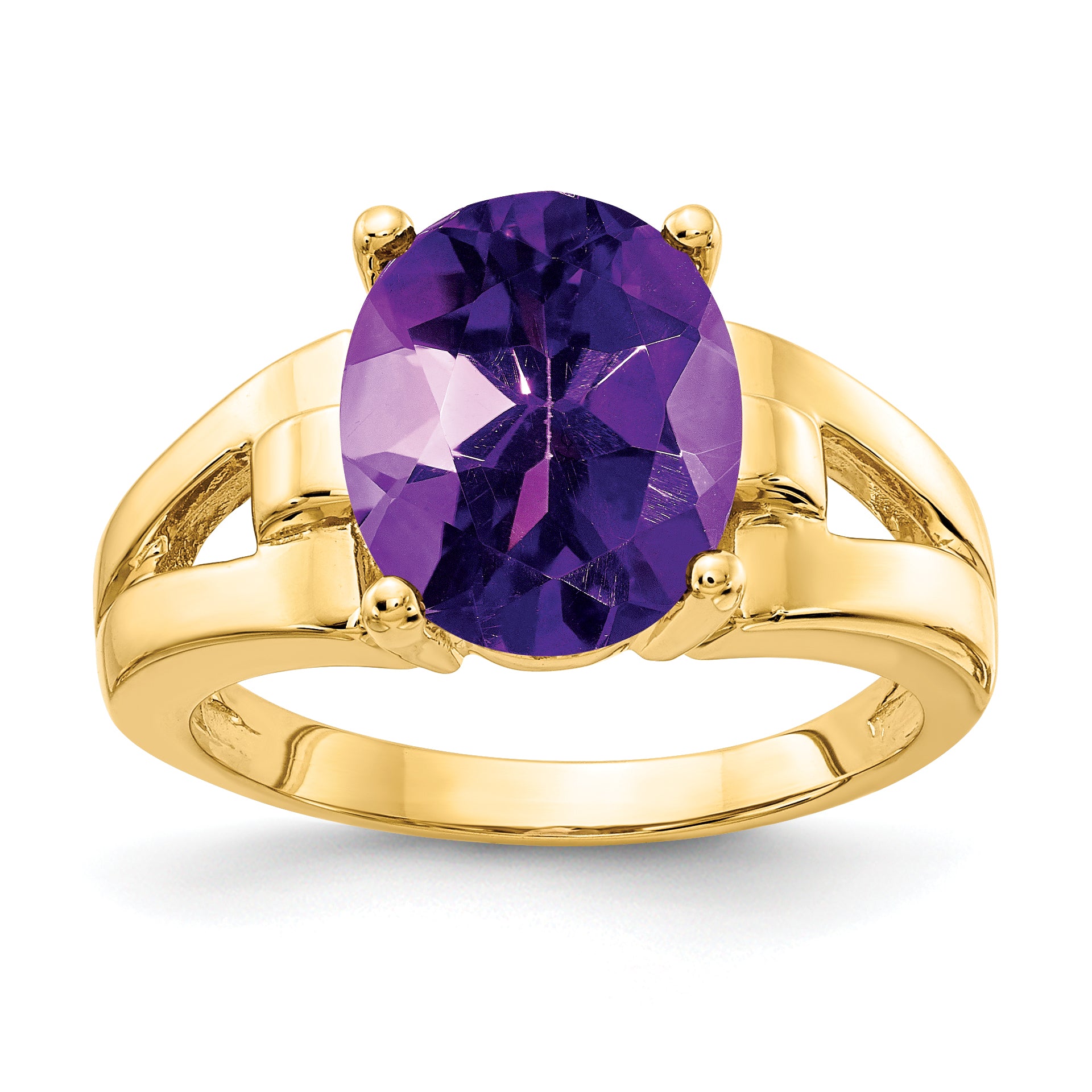 14k 11x9mm Oval Amethyst ring Main image