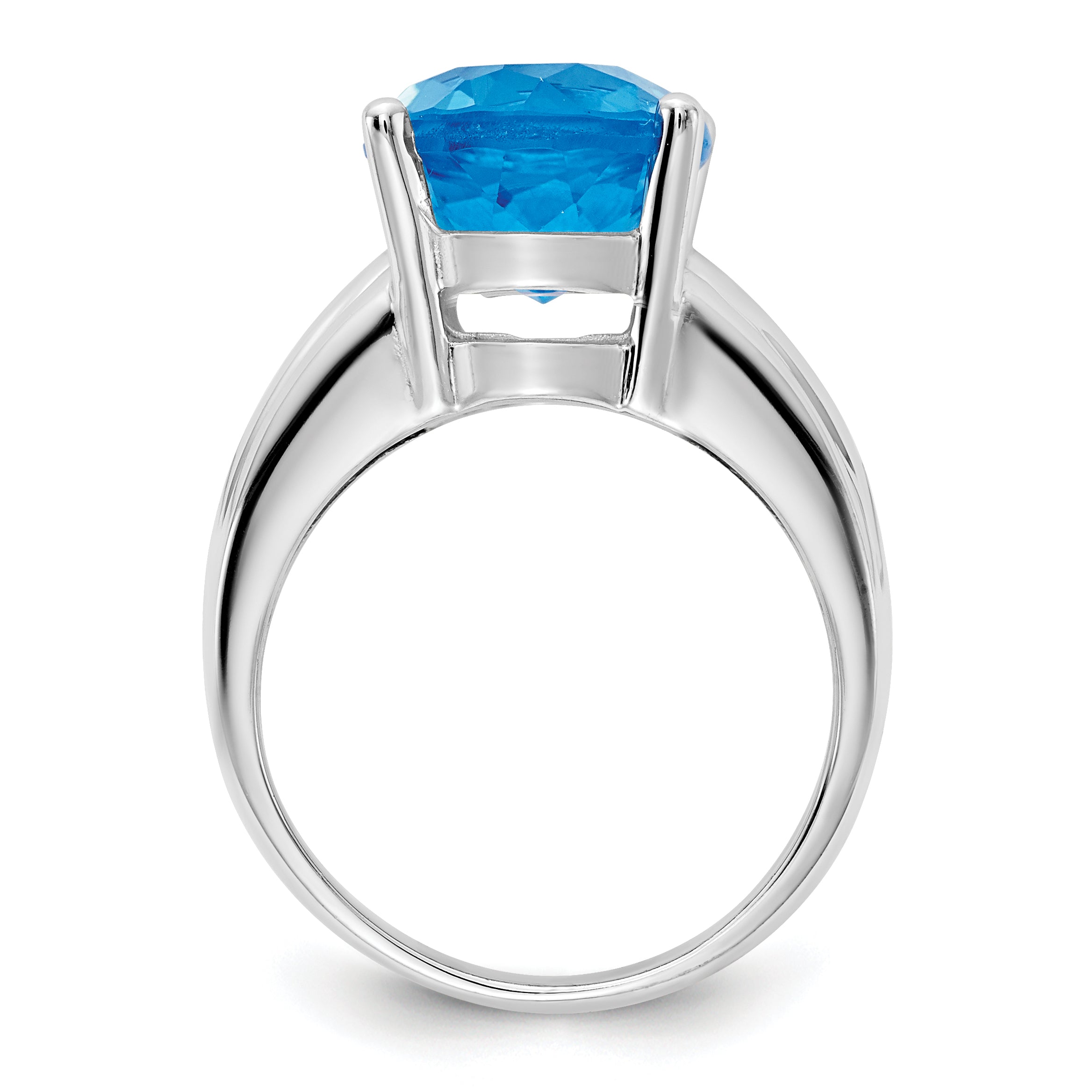 14k White Gold 12x10mm Oval Blue Topaz ring Secondary image