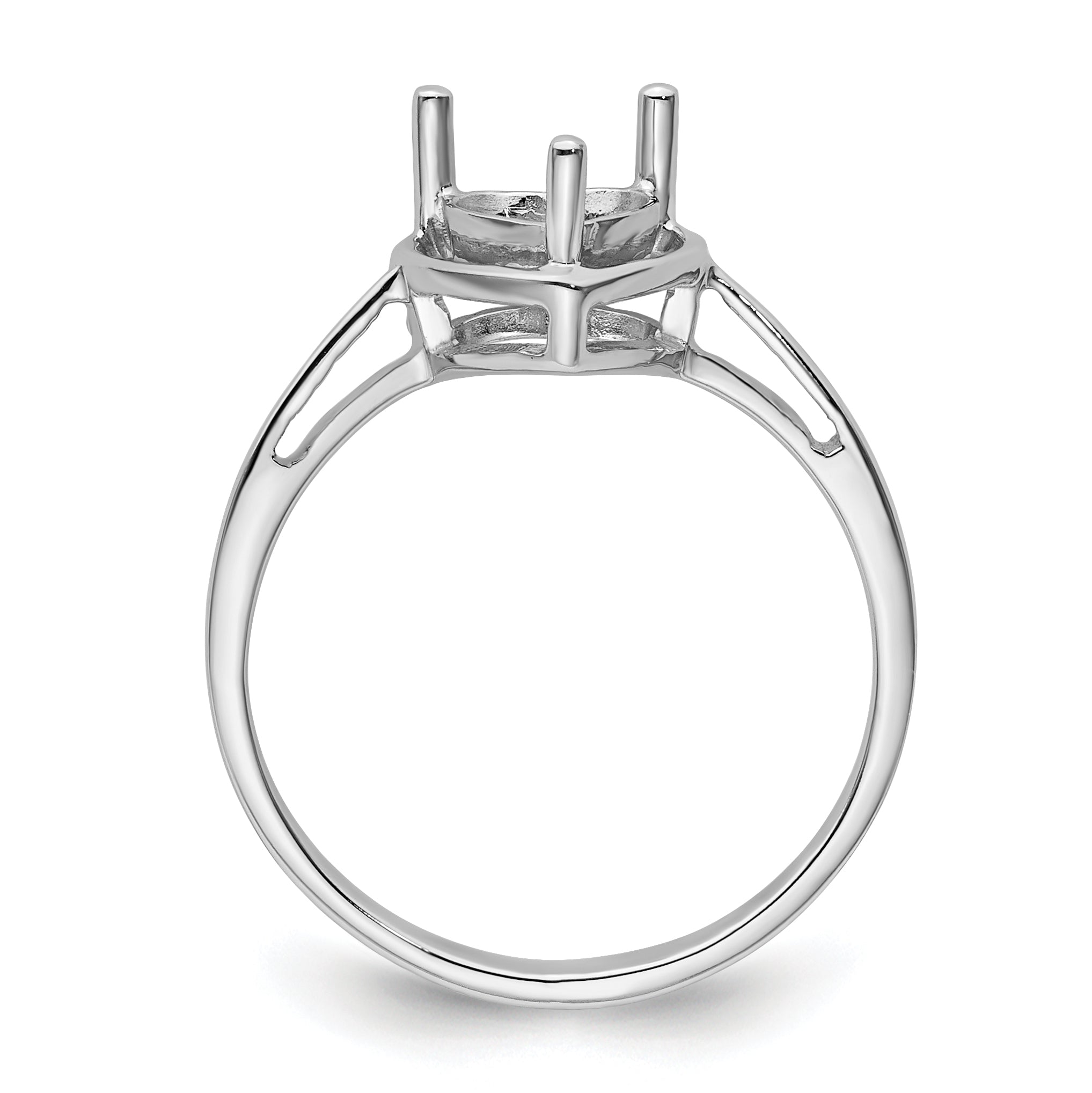 14k White Gold Gemstone Ring Mounting (No Stone Included) Secondary image