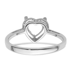 14k White Gold Gemstone Ring Mounting (No Stone Included)