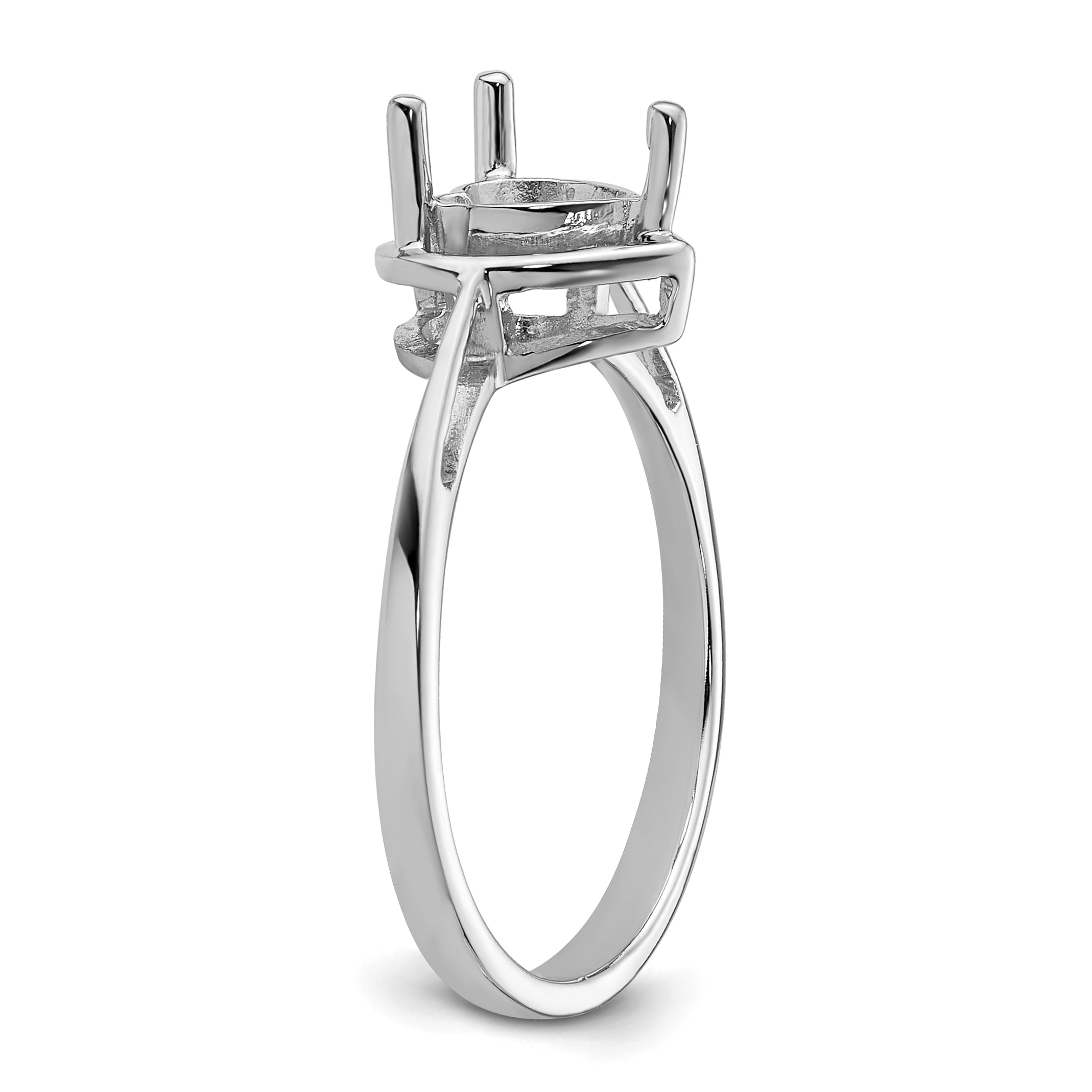 14k White Gold Gemstone Ring Mounting (No Stone Included)
