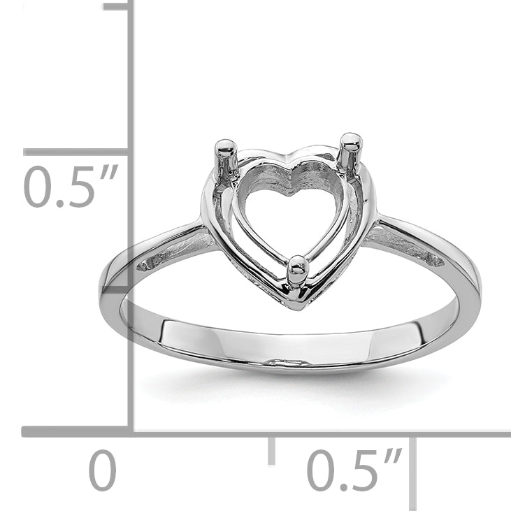 14k White Gold Gemstone Ring Mounting (No Stone Included)