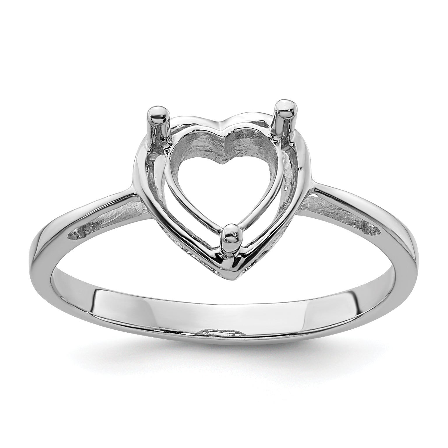 14k White Gold Gemstone Ring Mounting Main image