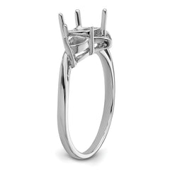 14k White Gold 6mm Heart/4mm Heart Gemstone Ring Mounting (No Stone Included)