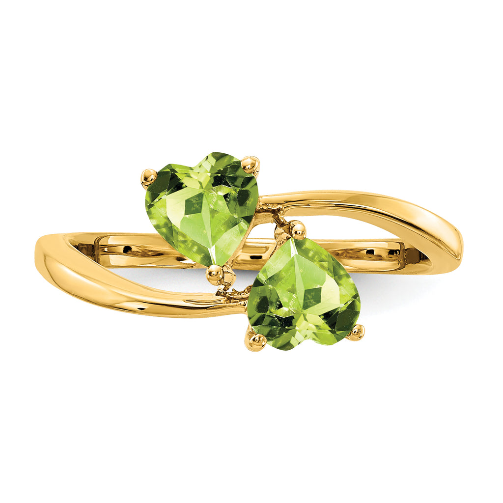 14k 5mm Heart Peridot ring