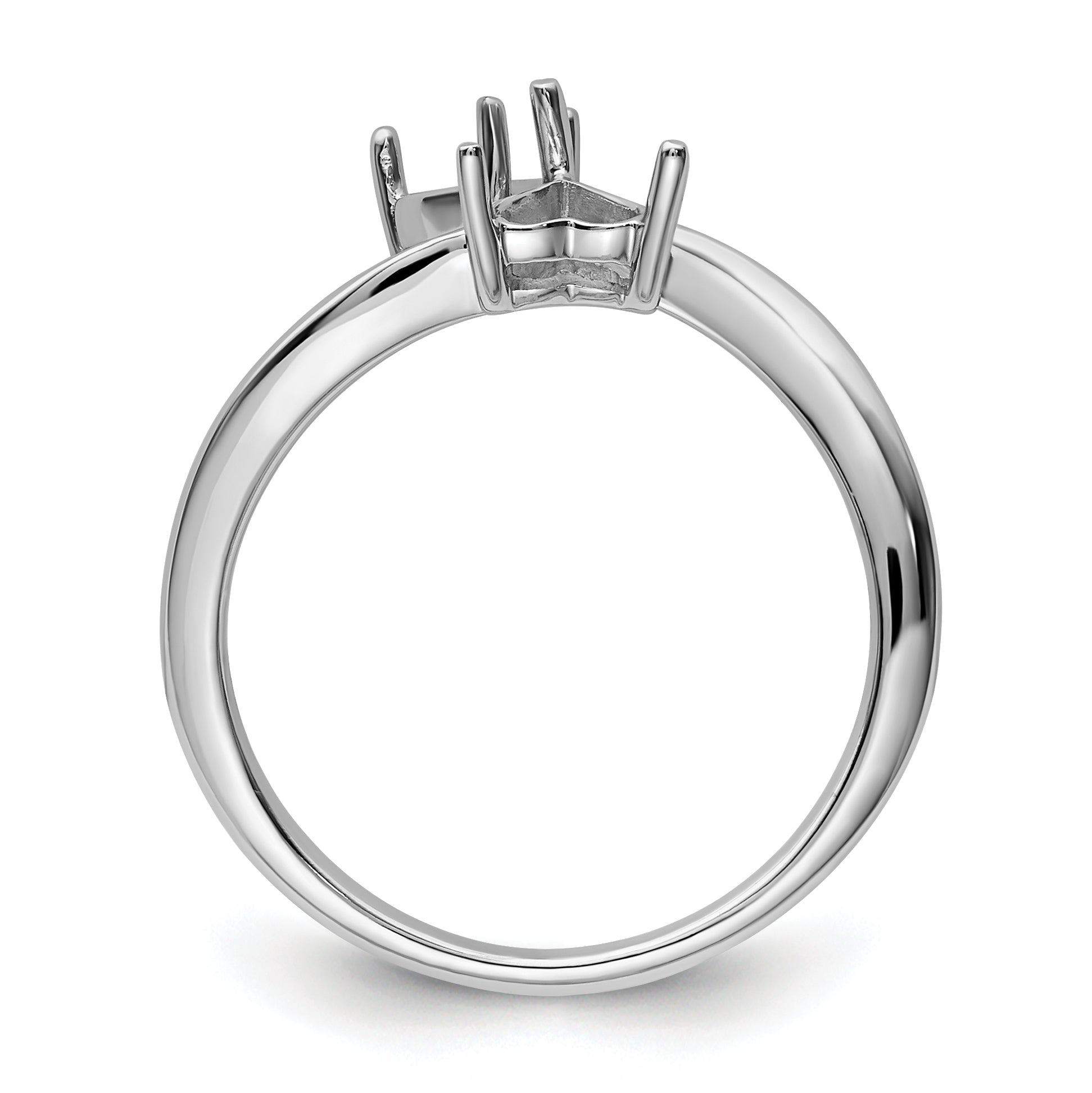 14k White Gold Two 5mm Heart Gemstone Ring Mounting (No Stone Included) Secondary image