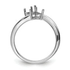 14k White Gold Two 5mm Heart Gemstone Ring Mounting (No Stone Included)