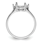 14k White Gold Diamond/8x6mm Oval Gemstone Ring Mounting (No Stone Included)