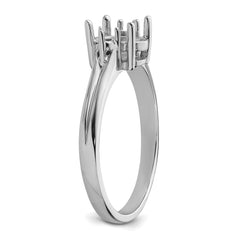 14k White Gold Diamond/8x6mm Oval Gemstone Ring Mounting (No Stone Included)