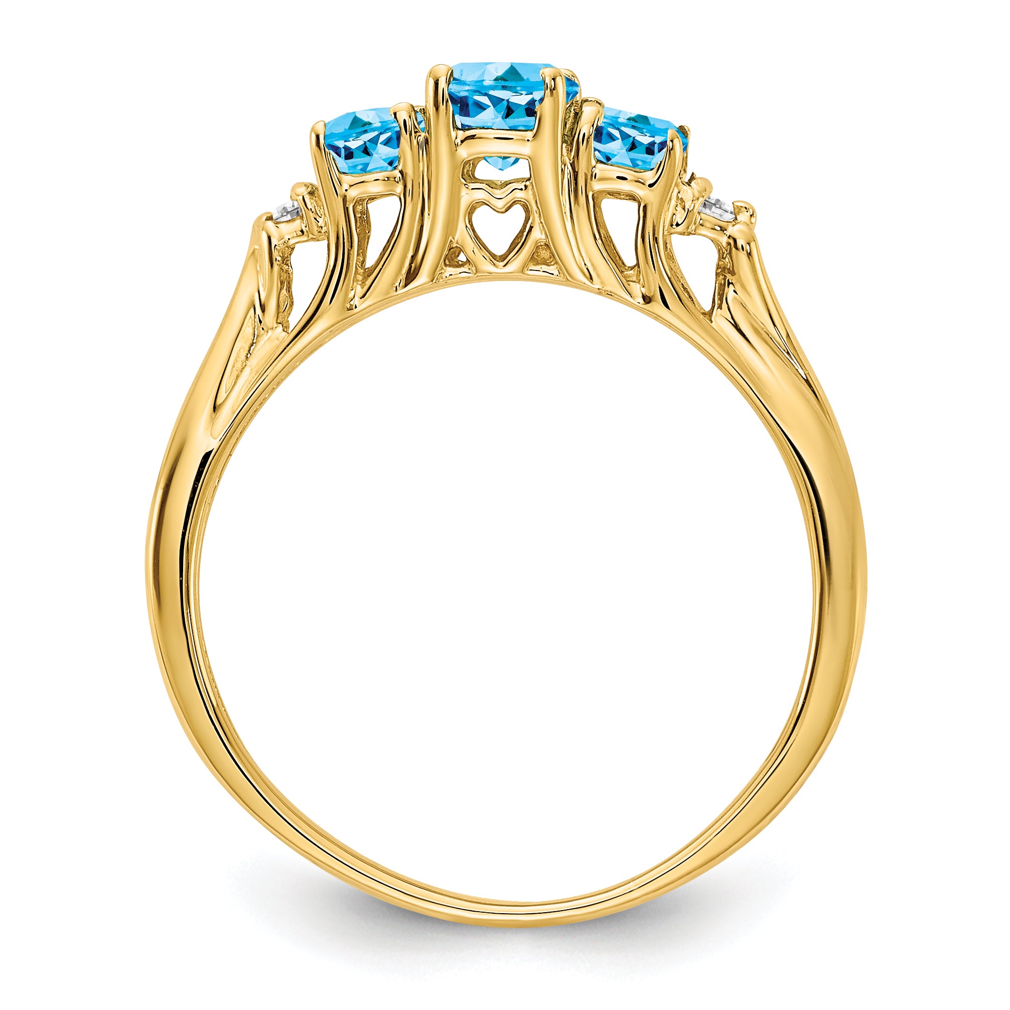 14ky Gemstone & Diamond Ring Secondary image
