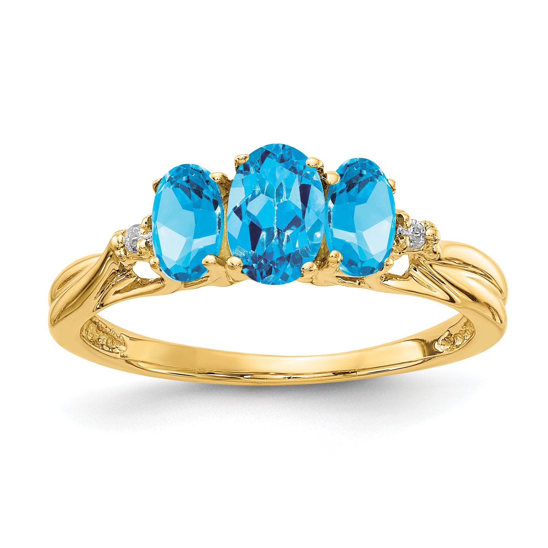 14ky Gemstone & Diamond Ring Main image