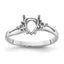 14k White Gold Diamond and 7x5 Pear Gemstone Ring Mounting