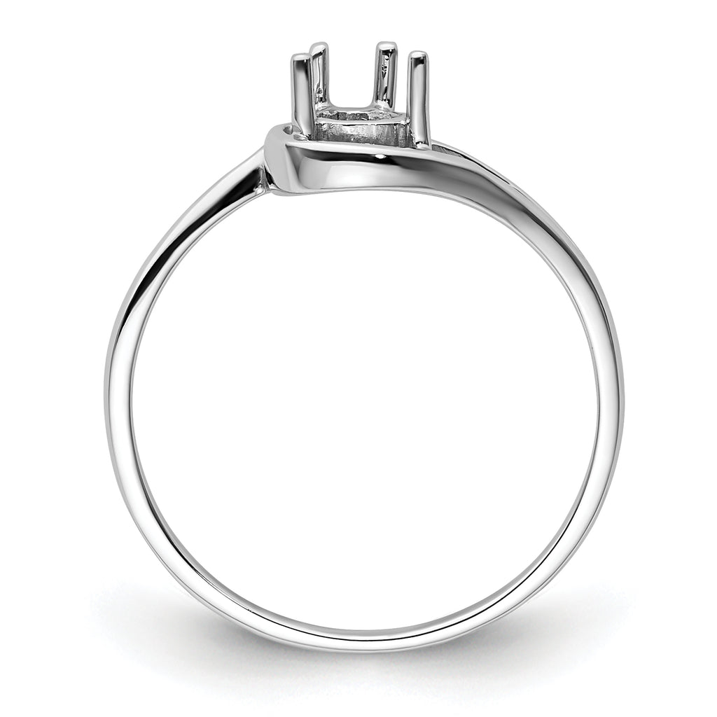14k White Gold 6x4mm Pear Gemstone Ring Mounting (No Stone Included)