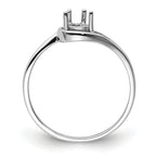 14k White Gold 6x4mm Pear Gemstone Ring Mounting (No Stone Included)