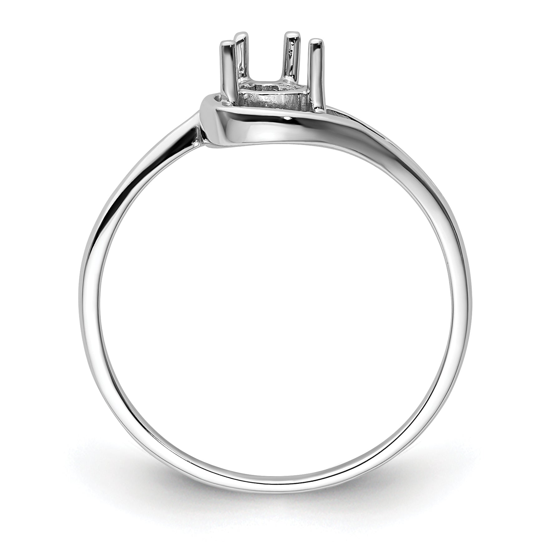 14k White Gold 6x4mm Pear Gemstone Ring Mounting (No Stone Included)