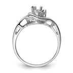 14k White Gold Diamond / 5x3mm Pear Gemstone Ring Mounting (No Stone Included)