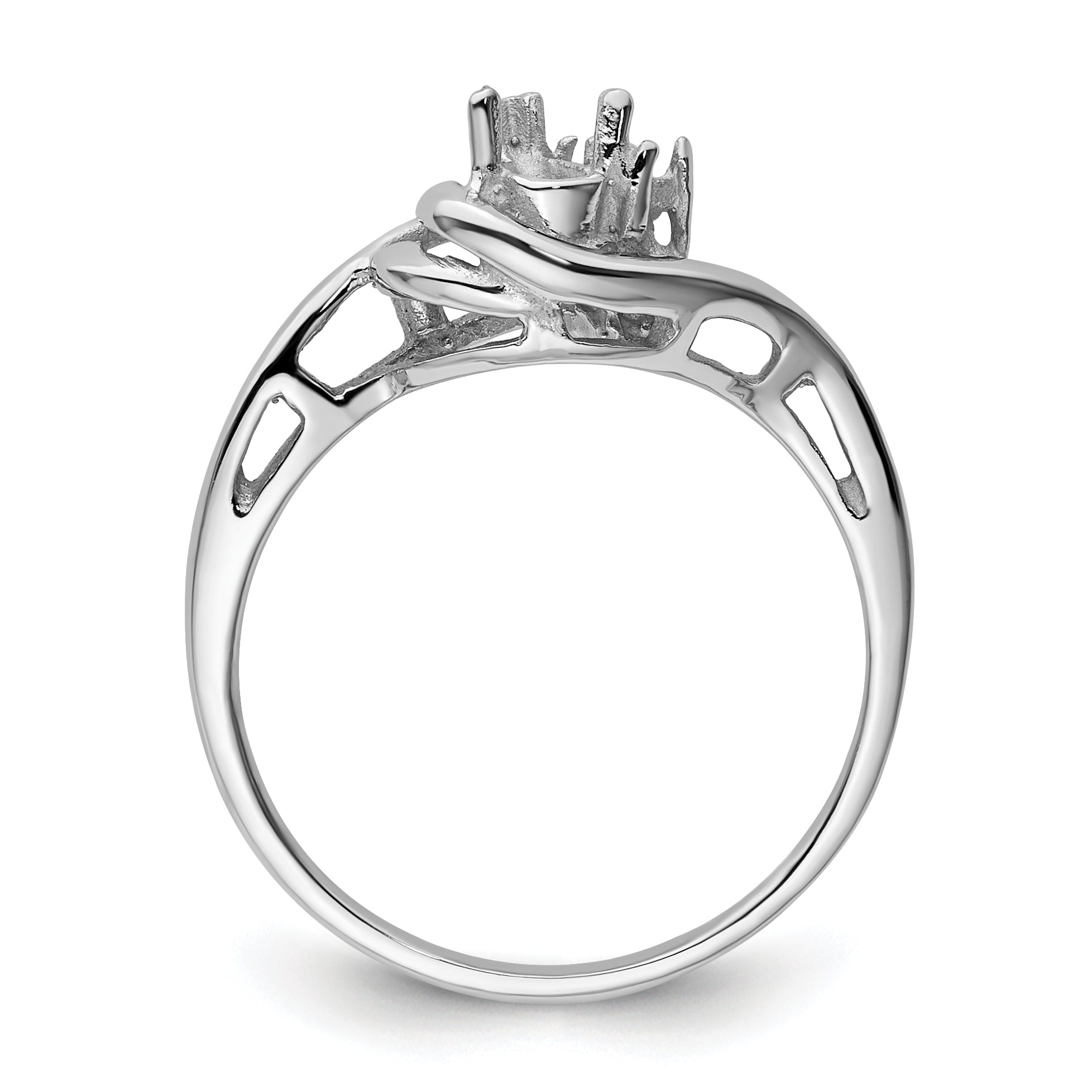 14k White Gold Diamond / 5x3mm Pear Gemstone Ring Mounting (No Stone Included)