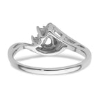 14k White Gold Diamond / 5x3mm Pear Gemstone Ring Mounting (No Stone Included)