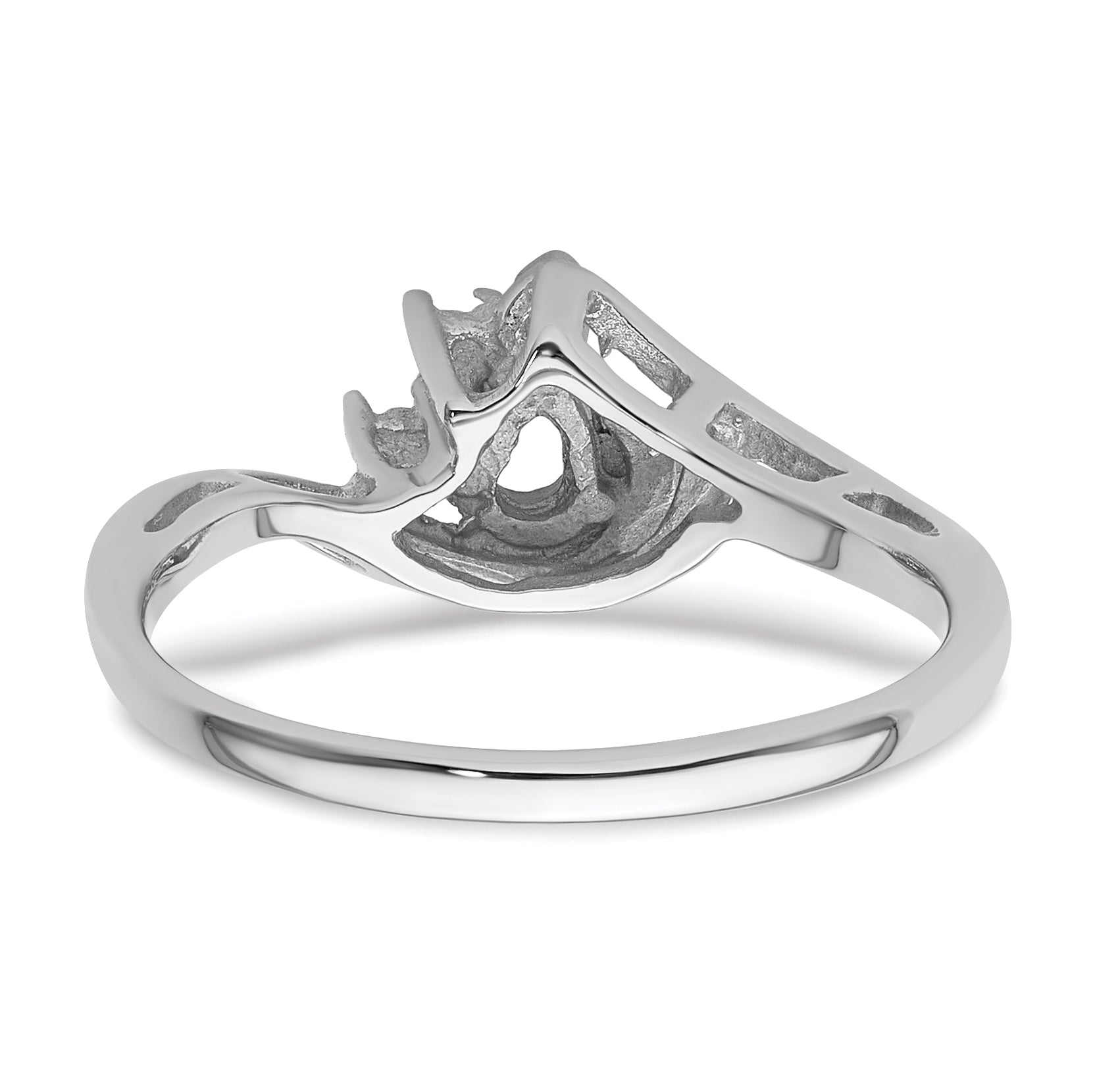 14k White Gold Diamond / 5x3mm Pear Gemstone Ring Mounting (No Stone Included)