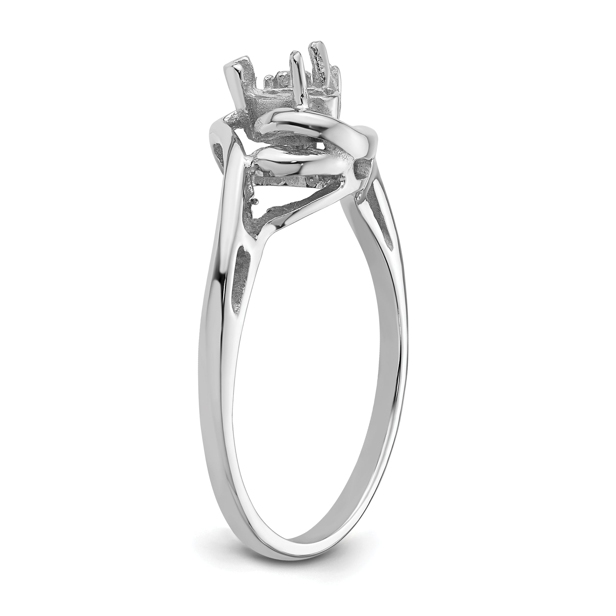 14k White Gold Diamond / 5x3mm Pear Gemstone Ring Mounting (No Stone Included)
