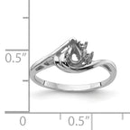 14k White Gold Diamond / 5x3mm Pear Gemstone Ring Mounting (No Stone Included)