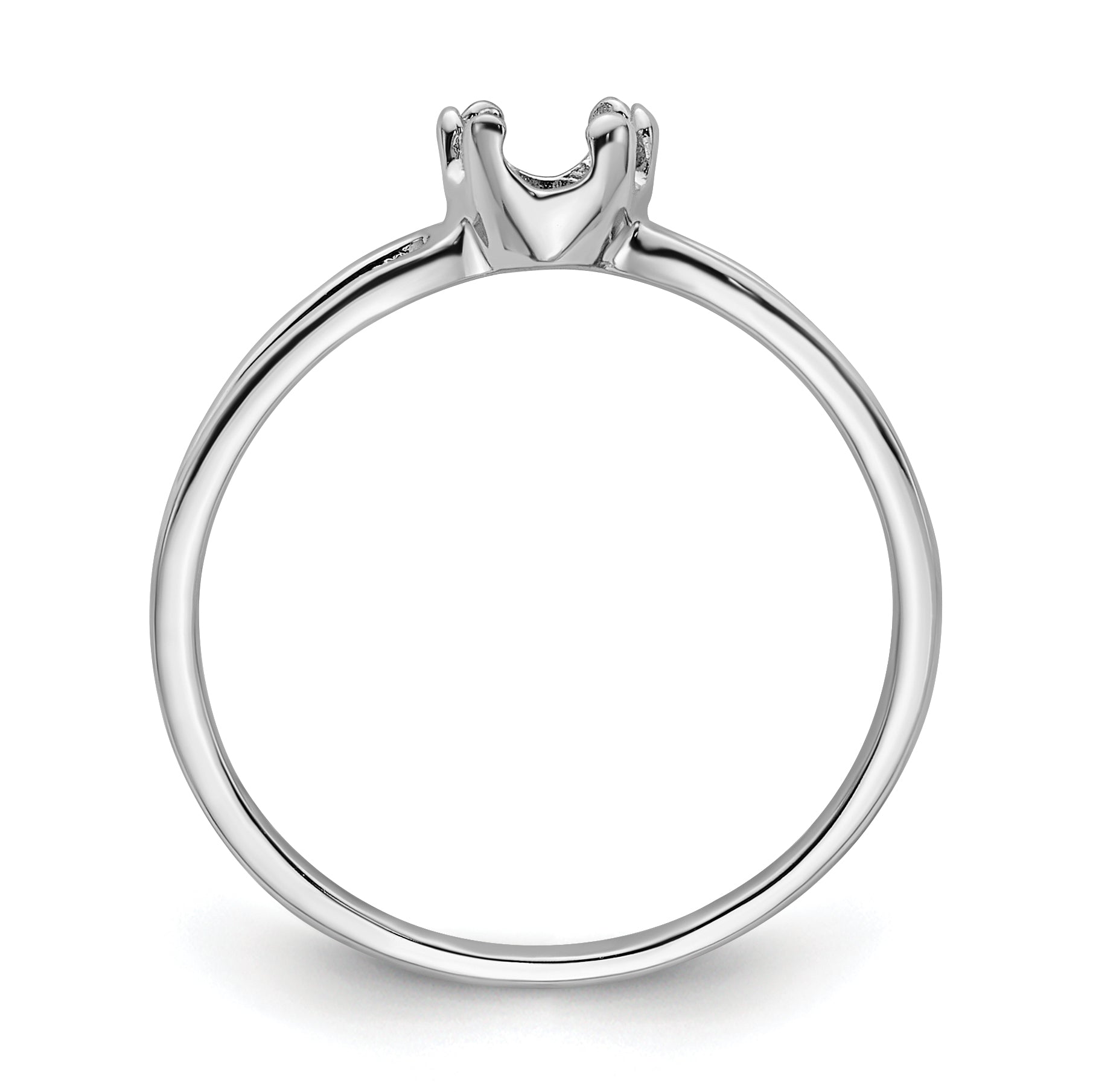 14k White Gold 6x4mm Oval Gemstone Ring Mounting (No Stone Included) Secondary image